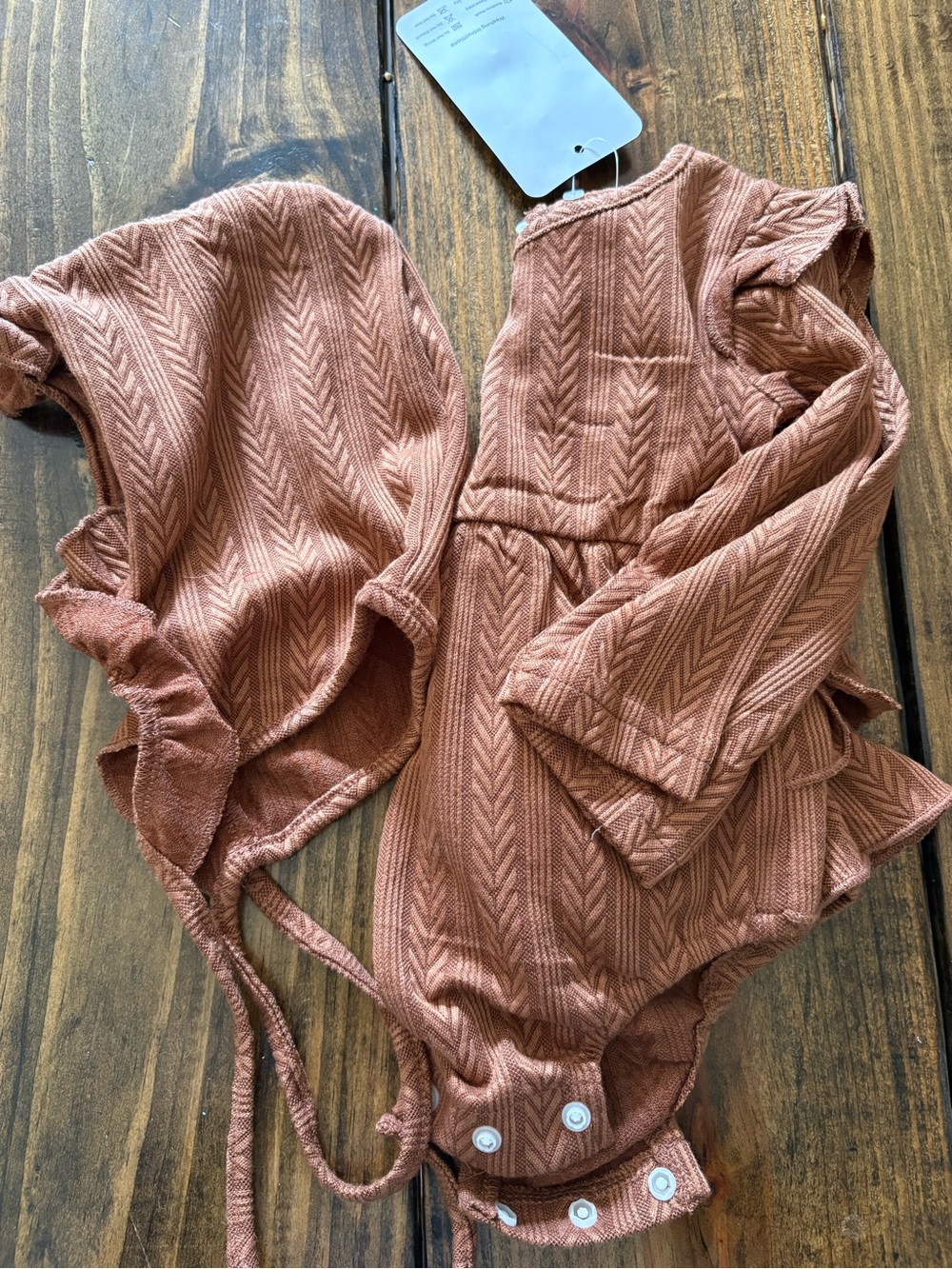 Long Sleeve Herringbone Knit Romper
